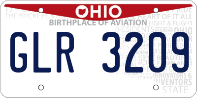 OH license plate GLR3209