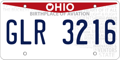 OH license plate GLR3216