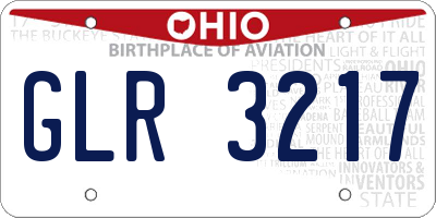 OH license plate GLR3217