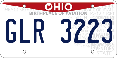 OH license plate GLR3223