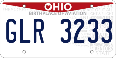 OH license plate GLR3233