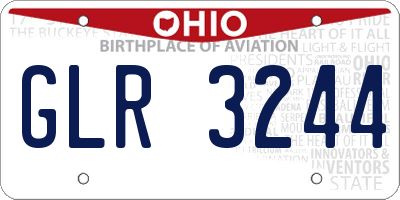 OH license plate GLR3244