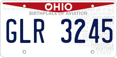 OH license plate GLR3245