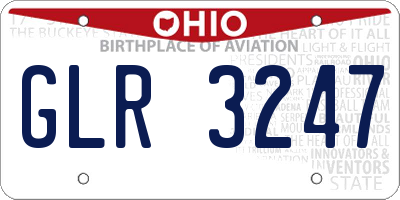 OH license plate GLR3247