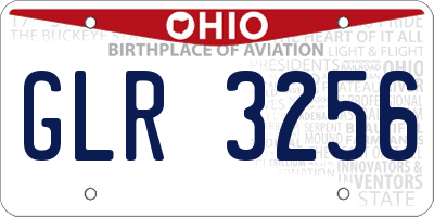 OH license plate GLR3256