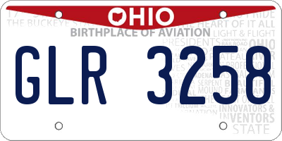 OH license plate GLR3258