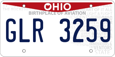 OH license plate GLR3259