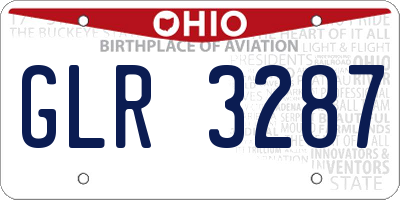 OH license plate GLR3287