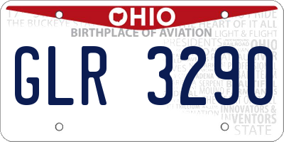 OH license plate GLR3290
