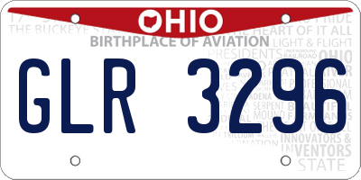 OH license plate GLR3296