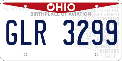 OH license plate GLR3299