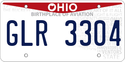 OH license plate GLR3304