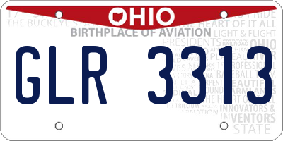 OH license plate GLR3313