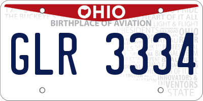 OH license plate GLR3334