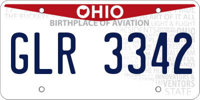 OH license plate GLR3342