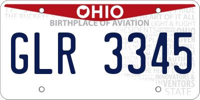 OH license plate GLR3345
