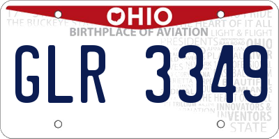 OH license plate GLR3349