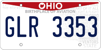 OH license plate GLR3353