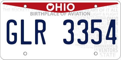 OH license plate GLR3354