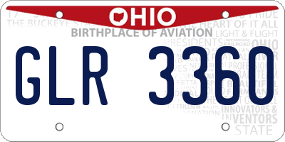 OH license plate GLR3360