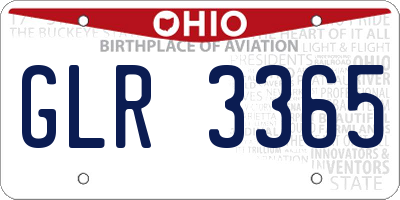 OH license plate GLR3365