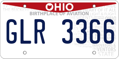 OH license plate GLR3366