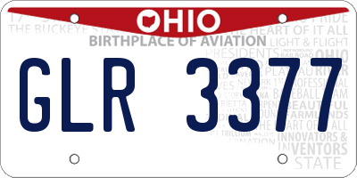 OH license plate GLR3377