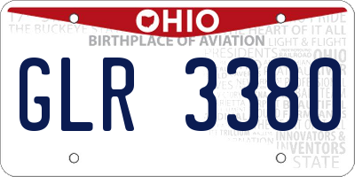 OH license plate GLR3380