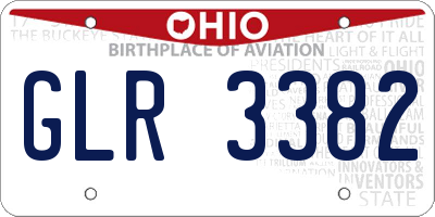 OH license plate GLR3382