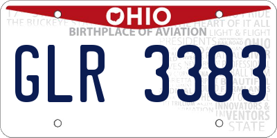 OH license plate GLR3383