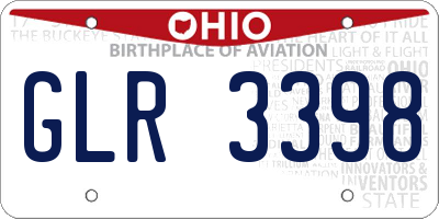 OH license plate GLR3398