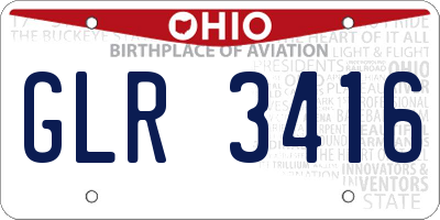 OH license plate GLR3416