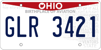 OH license plate GLR3421
