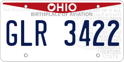 OH license plate GLR3422
