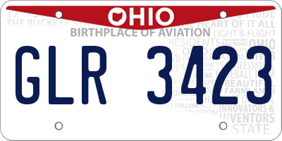 OH license plate GLR3423