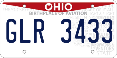 OH license plate GLR3433