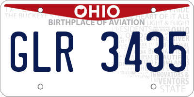 OH license plate GLR3435