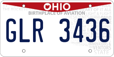 OH license plate GLR3436