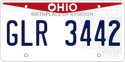 OH license plate GLR3442