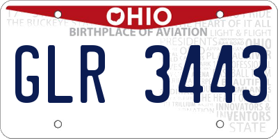 OH license plate GLR3443