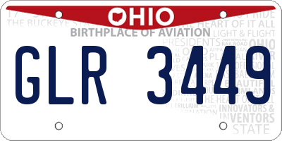 OH license plate GLR3449
