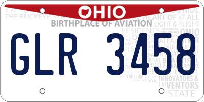 OH license plate GLR3458