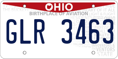 OH license plate GLR3463