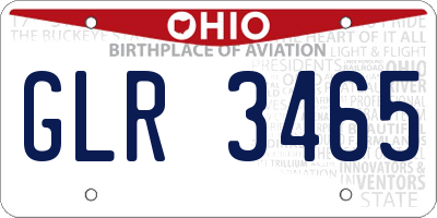 OH license plate GLR3465