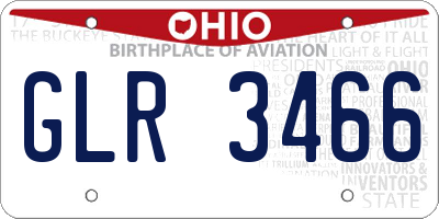 OH license plate GLR3466