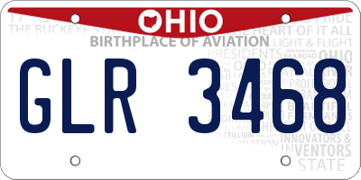 OH license plate GLR3468