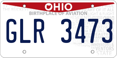 OH license plate GLR3473