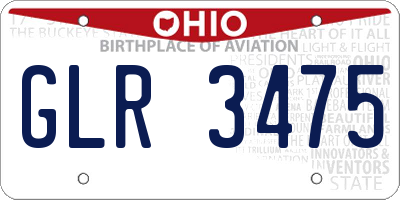 OH license plate GLR3475