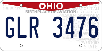 OH license plate GLR3476