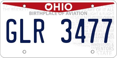 OH license plate GLR3477